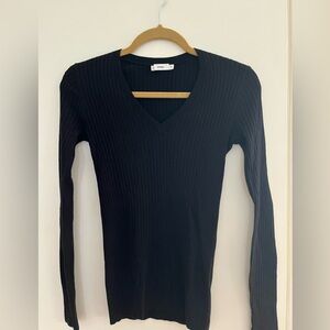 Vince Classic Black V-Neck Sweater